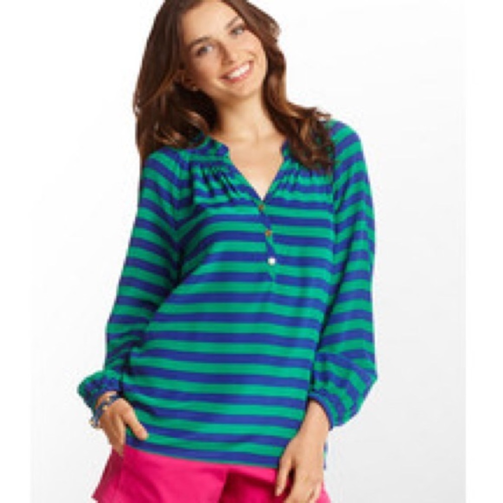 NWT Lilly Pulitzer Silk Elsa top S StarboardStripe